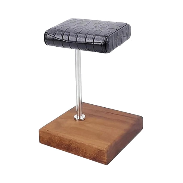 Expositor de cuero sintético para pulseras, brazaletes, joyas y relojes, soporte de almacenamiento para regalo Varilla de plata