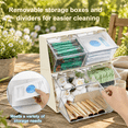 Creamer Holder Plastic Tea Bag Organizer With Lid Large Capacity K Cup ...