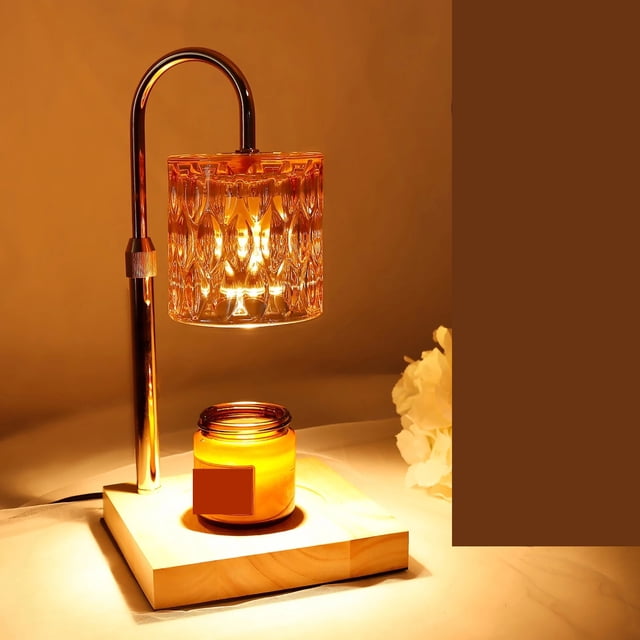 Lampe Chauffe-Bougie Électrique à Intensité Réglable pour Faire Fondre la Cire, Réglable avec Minuterie pour Cire Parfumée, Chauffage Rapide
