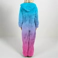 thumbnail image 4 of Xdegoge Adult Onesie Pajamas Womens Fleece Gradient Zip Up Fuzzy Pjs Loungewear Sleep Pajama One Piece Hooded Funny Jumpsuits Homewear, 4 of 6
