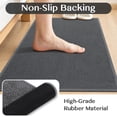 thumbnail image 2 of Ileading 3pcs Bathroom Rugs Set with U-Shaped Mat, Non Slip, Soft, Absorbent Bath Mats for Tub, Shower, Toilet 18"x26"+18"x48"+U Shape 20"x24" Gray, 2 of 9