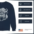 thumbnail image 6 of Bison Portrait Sweatshirt American Buffalo Head Western Wildlife Nature Majestic Bull Symbol of Strength Crewneck, 6 of 7