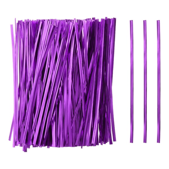 Uxcell 800Pcs Bag Twist Ties 6" Reusable Plastic Twist Ties Wire Cable Ties for Party Bread, Purple