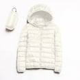 thumbnail image 5 of XYIJANI Packable Down Jacket Women Lightweight Full Zip Puffer Jackets Casual Warm Stand Collar Quilted Winter Coat with Hood (White,XXL), 5 of 5