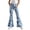 B-Light Blue, variant on LRen Tween Girls School Uniform High Stretchy Flare Dress Plaid Striped Pants with Pocket Casual Trousers for Tween Girls Age 15-16 Years