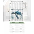 thumbnail image 6 of No Hook Shower Curtains with Snap in Liner, Sea Turtle Blue Waterproof Fabric Shower Curtain, Coastal Ocean Seaweed Wood Grain Double Layers & See-Through Top Window Bathroom Curtains 48''x72'', 6 of 6