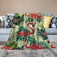 thumbnail image 2 of Orinice Flamingo Leaves Pattern Warm Lightweight Blanket Soft Fleece Blankets for All Seasons - Decorative Throw Blanket for Living Rooms, Sofa, Office - Multiple Sizes Available 60x80in, 2 of 6