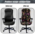 thumbnail image 4 of POLERO Skull and Moon Pattern Office Computer Chair Seat Covers, Removable Computer Chair Slipcovers Anti Slip One Piece Office Chair Seat Cover for Workspace, 4 of 7