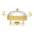 thumbnail image 4 of Abbracc Round Chafing Dish Convenient with Lid Buffet Food Warmer Practical Food Serving, 4 of 9