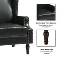 thumbnail image 2 of DREAMSIDEA Faux Leather Wingback Accent Chairs Set of 2 with Nailhead Trim & Retro Wood Legs,High Back Wing Chair for Living Room-Black, 2 of 5