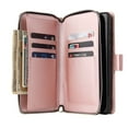 thumbnail image 3 of Samsung Galaxy A52 5G Wallet Case, Dteck ,Folio Flip Leather Cover[Zipper Pocket][Wrist Strap][Kickstand ][Magnetic Closure][9 Card Slots] for Samsung Galaxy A52 5G/4G, Rosegold, 3 of 7