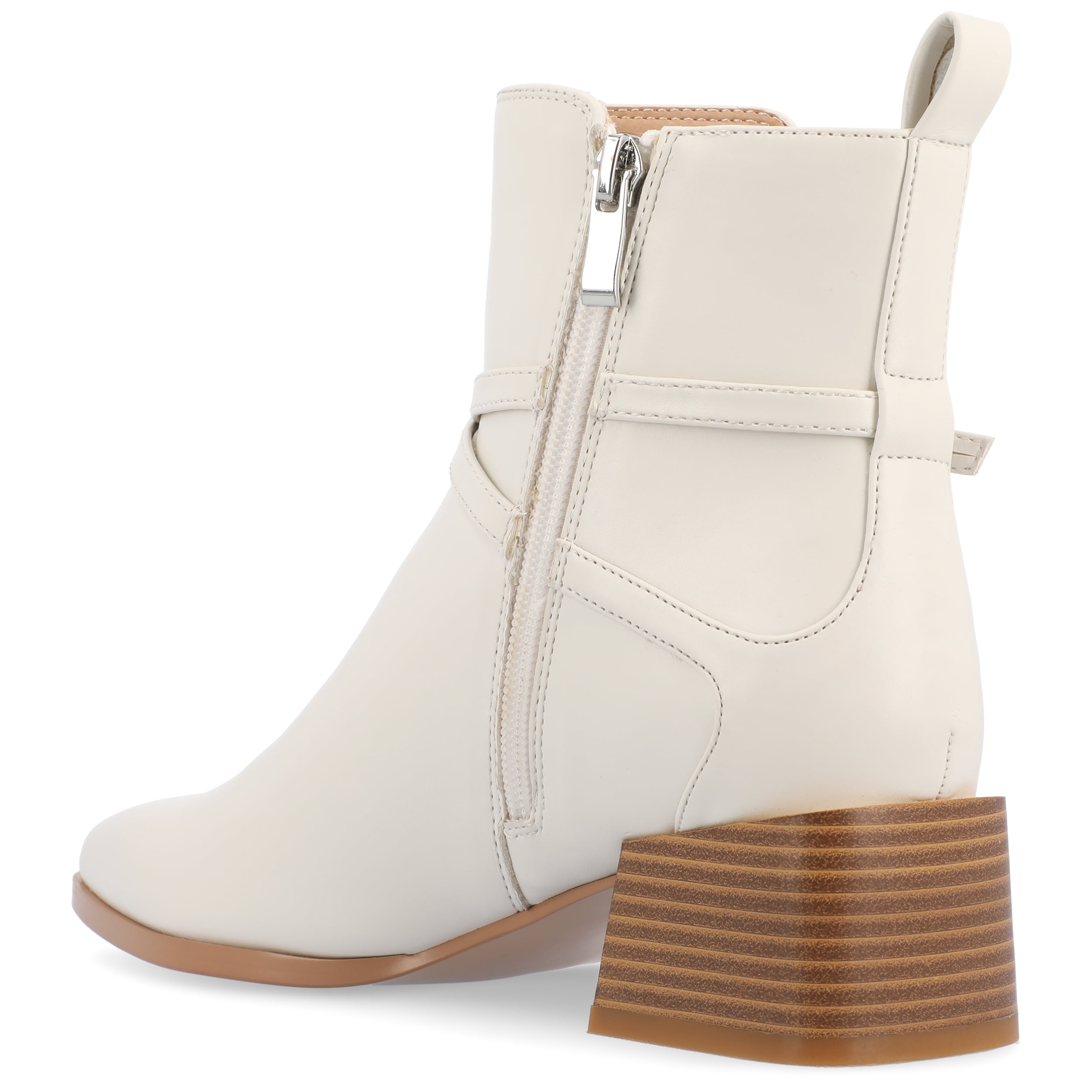 Journee Womens Estelle Stacked Heel Pointed Toe Booties, Widths Available