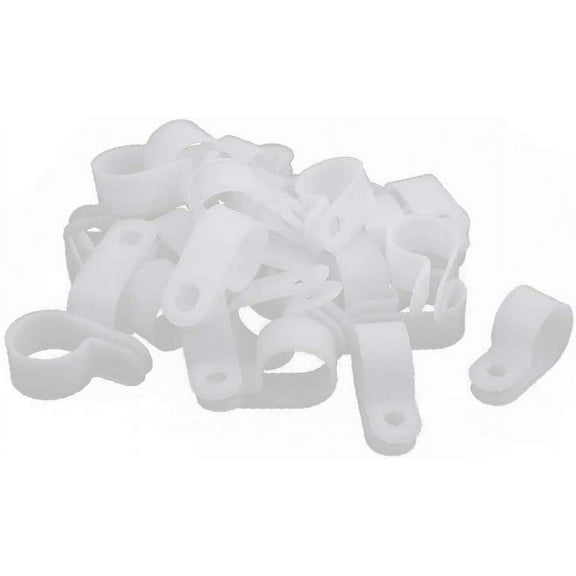 30Pcs creamy-white Nylon R-Type Cable Clamp 5/8" for Cables Tubings Wires(Fascetta cavo R-Type in nylon bianco da 30Pcs da 5/8' per cavi di tubi