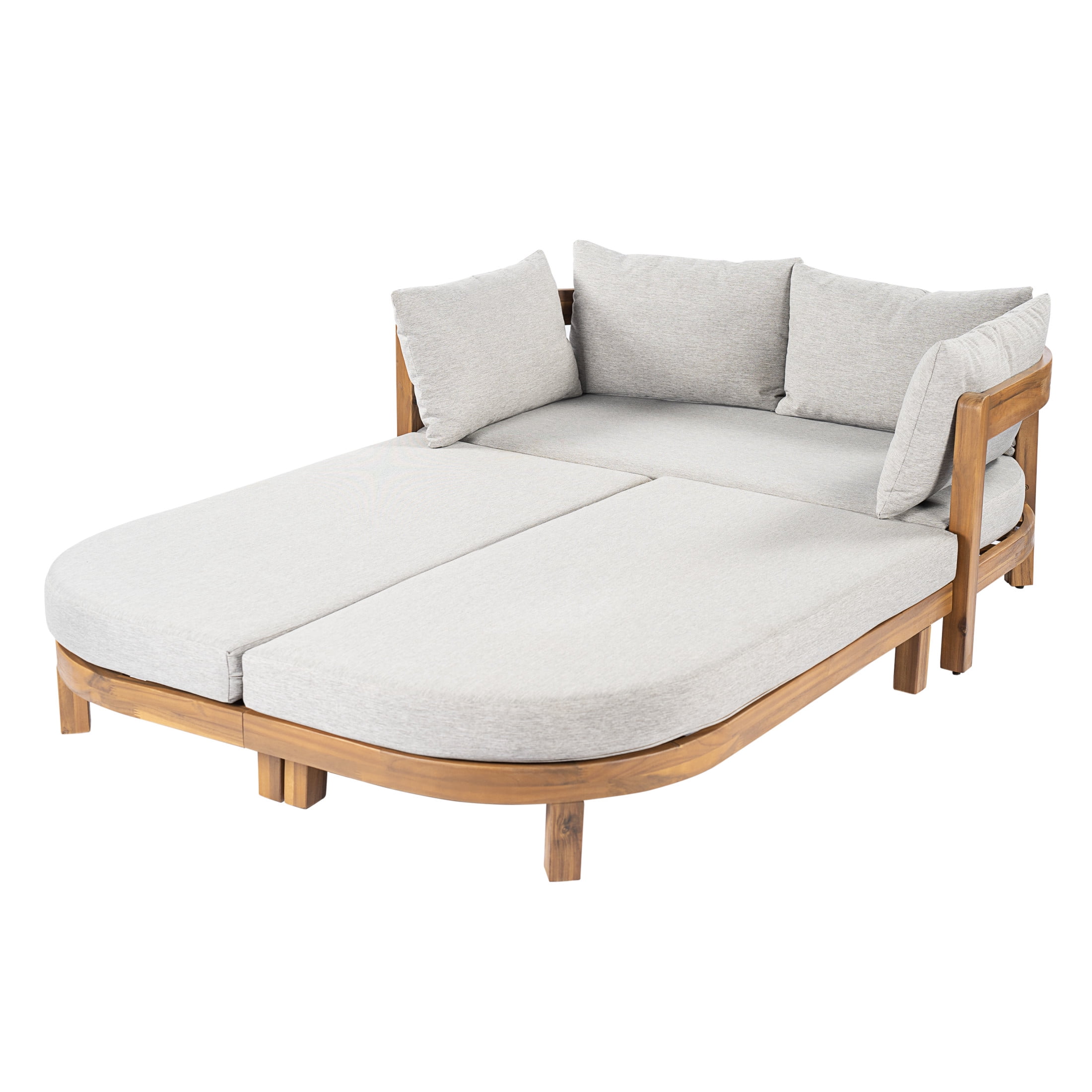 Christopher Knight Home Outdoor Daybed with Cushions and Waterproof Furniture Cover, Light Gray + Gray