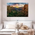 thumbnail image 2 of Elephant Stock Zion National Park At Sunset Wall Art - Horizontal Canvas Wall Art - Living Room Wall Decor - Nature Canvas - Blue And Brown Decor - 48" x 32", 2 of 8