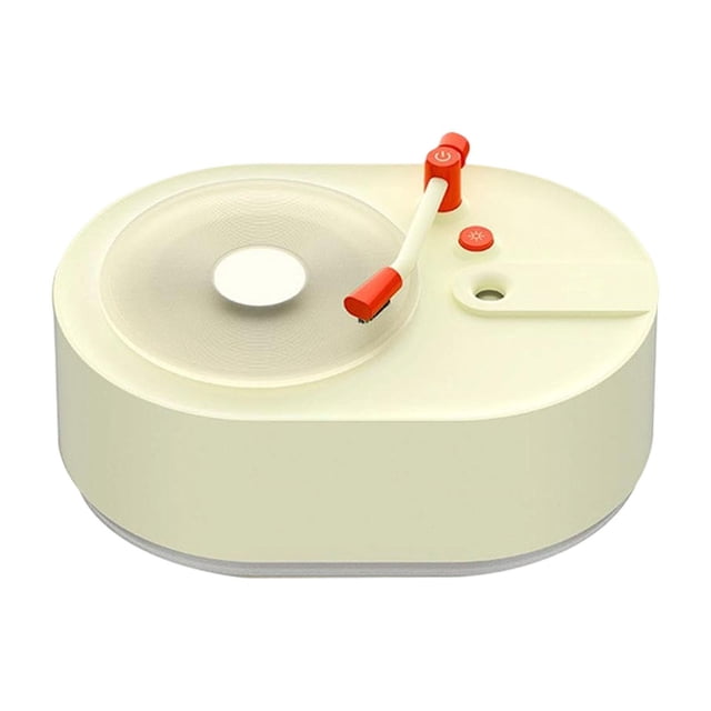 Difusor de aceites esenciales con forma de tocadiscos, humidificador de , decoración, humidificador de niebla silenciosa, difusor de aroma para Beige