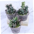 thumbnail image 6 of UEETEK 2Pcs Wooden Succulent Planters Coffee Color Vintage Style Natural Wood Flower Holders for Balcony and Home, 6 of 8