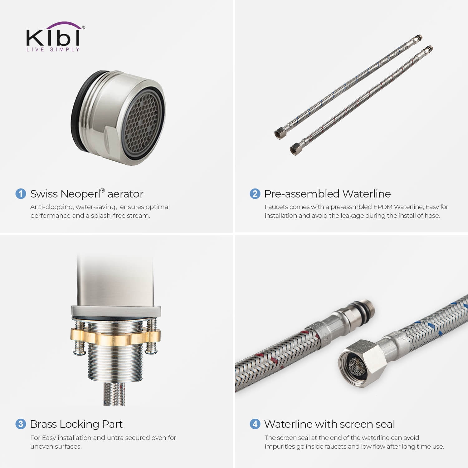 Kibi Cubic Single Handle Bathroom Vanity Sink Faucet