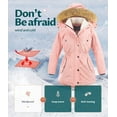 thumbnail image 5 of Chrisuno Girl's Winter Parka Coat Puffer Jacket Padded Overcoat With Hood Pink 14/16, 5 of 5