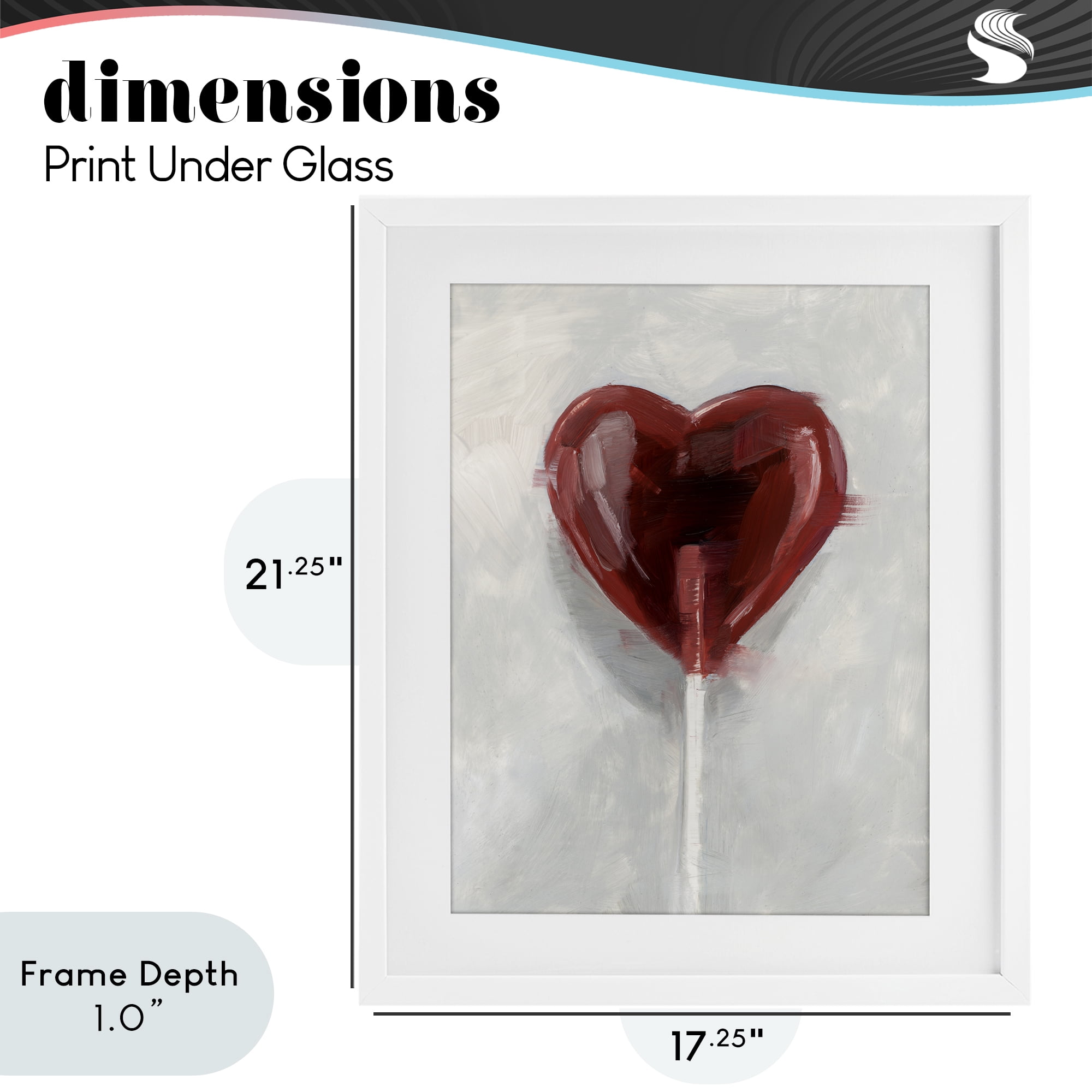 Stupell Industries Heart Shaped Lollipop White Framed Print Under Glass, design by Ethan Harper