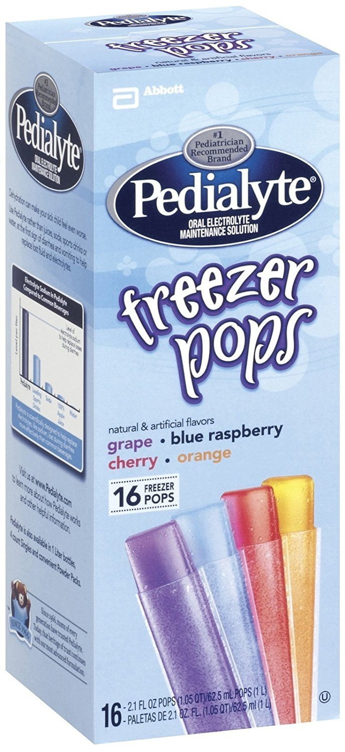 Pedialyte Freezer Pops Flavors, Supplements., 2.1 oz , 16 Count - Walmart.com