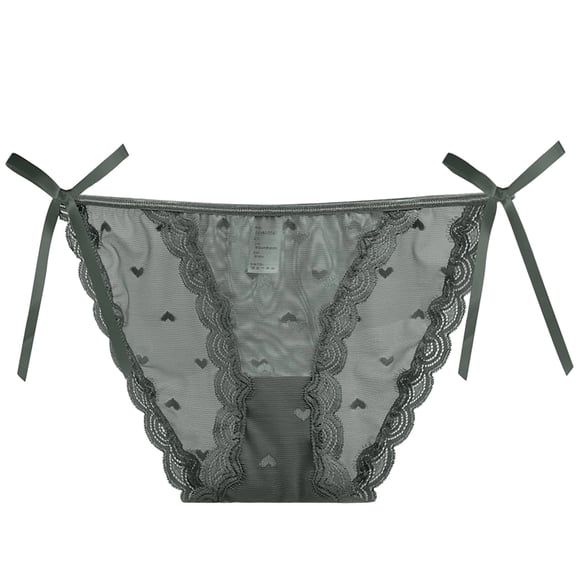 Jamicy Women's Lace Panties Valentine's Day Gift String Bikini Panties Fashion Soft Ties Briefs Underpants Lightweight Comfort Underwear