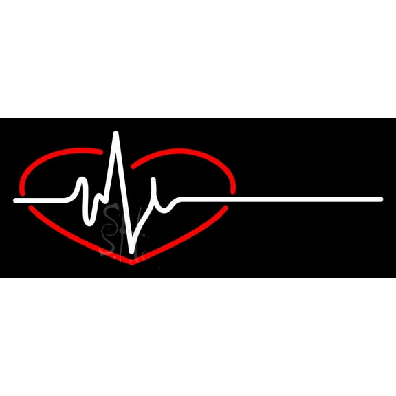 Heart Rate LED Neon Sign 13 x 32 - inches, Black Square Cut Acrylic Backing, with Dimmer - Bright and Premium built indoor LED Neon Sign for Defence Force.