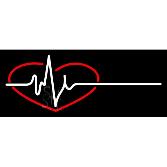Heart Rate LED Neon Sign 10 x 24 - inches, Black Square Cut Acrylic Backing, with Dimmer - Bright and Premium built indoor LED Neon Sign for Defence Force.