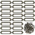 thumbnail image 1 of 50 portaetiquetas de metal con tornillos para muebles, cajones, gabinetes, tarjetas, etiquetas de nombre para estantes de librería de escritorio, bronce (S-60 x 17 mm) JAMW Sencillez, 1 of 5