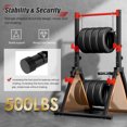 thumbnail image 2 of Free Standing Foldable Pull Up Bar, Triangular Power Tower Workout Dip Station for Home, Height Adjustable Pull Up Bar Stand Dip Bar Strength Training Workout Equipment, Support 500lbs,Black + Red, 2 of 11