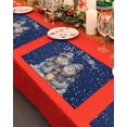thumbnail image 4 of Christmas Placemats Set of 6, Snowman Placemat for Dining Table Decorations, Cotton Linen Snowflake Blue Place Mats, Xmas Table Mats for Kitchen Dinner Holiday Party Decor Gift, 4 of 6