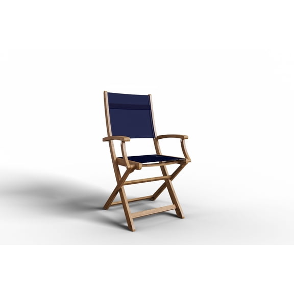 Lucas Teak Outdoor Folding Armchair Blue