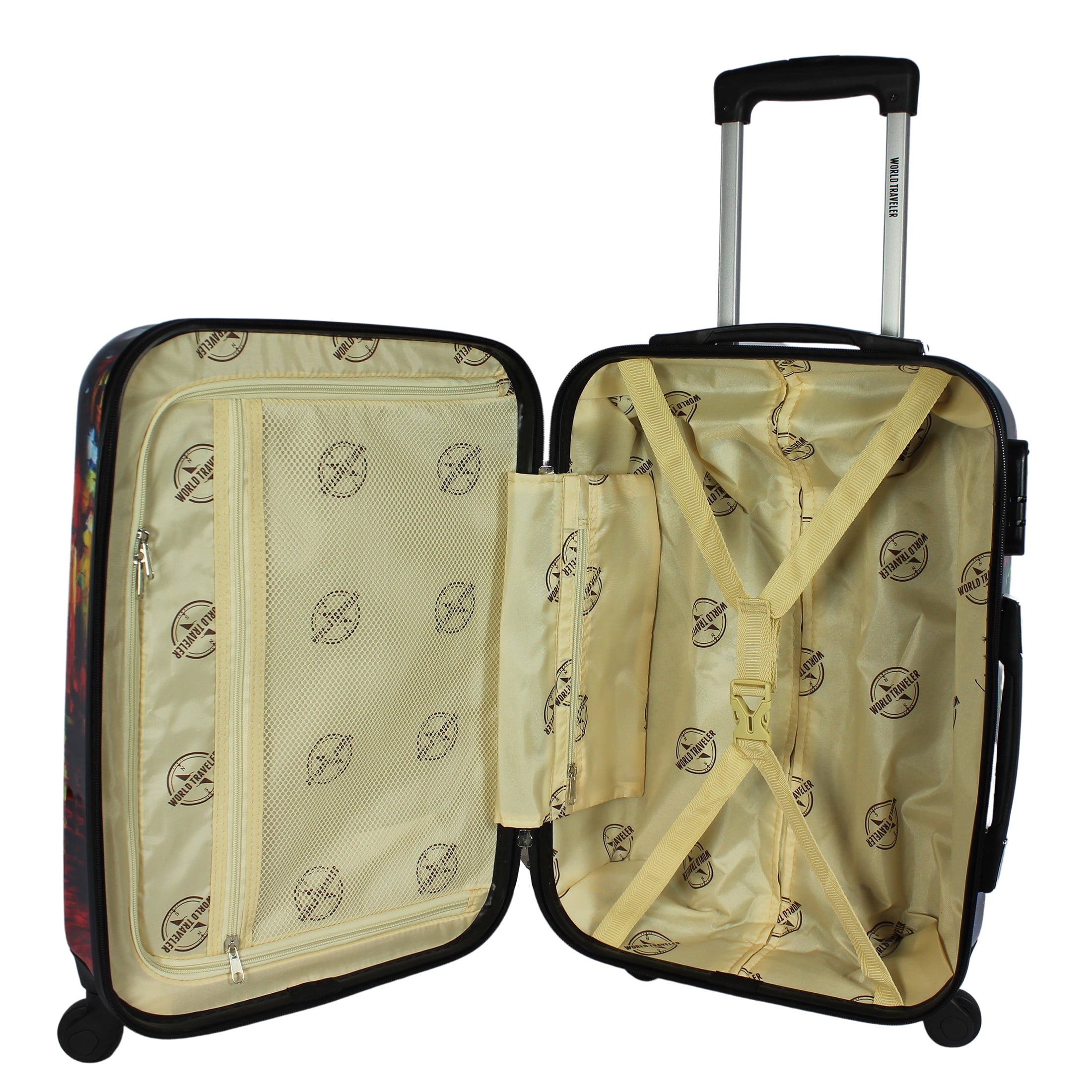 World Traveler 2-Piece Carry-On Hardside Spinner Luggage Set - Paris Nights