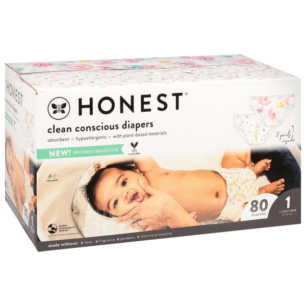 Ice Ice Baby 80 Count The Honest Company Club Box Diapers with Trueabsorb Technology Size 1 