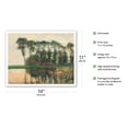 thumbnail image 2 of Farmstead Along the Water Screened by Nine Tall Trees - From an Original Water Color Painting by Piet Mondrian c.1905 - Fine Art Matte Paper Print (Unframed) 11x14in, 2 of 4