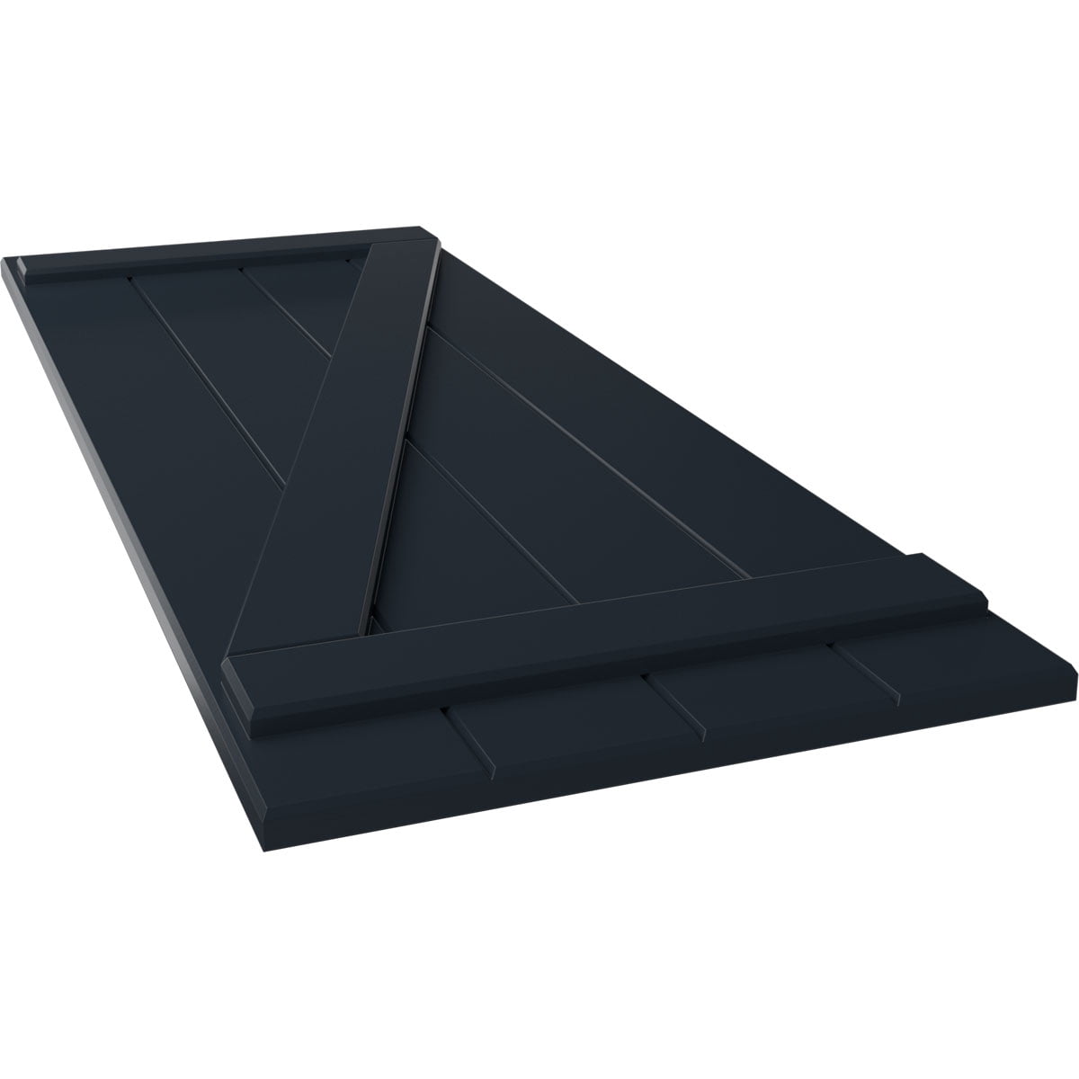 Ekena Millwork 21 1/2"W x 75"H True Fit PVC Four Board Joined Board-n-Batten Shutters w/Z-Bar, Starless Night Blue (Per Pair - Hardware Not Included)