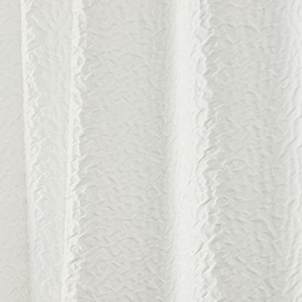 Nicole Miller Textured Matelassé Hidden Tab/Rod Pocket Top Light Filtering Curtain Panel Pair, 50"x108", Snowflake