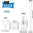 thumbnail image 2 of 1 Bag DIY 5ml Glass Dropper Bottles Kit with Transparent Plastic Funnel Hopper and Disposable Transfer Pipettes Silver 5.6x1.05~2.2cm Capacity: 5ml, 2 of 8