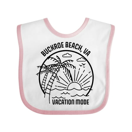 

Inktastic Summer Vacation Mode Buckroe Beach Virginia Gift Baby Boy or Baby Girl Bib