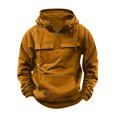 thumbnail image 4 of Efsteb Boys Sweatshirts Comfy Half Zip Hooded Sweatshirt Drawstring Long Sleeve Tops Cute Tops Solid Color Loose Fashion Casual Pullover (Coffee,7 Years), 4 of 7