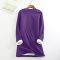 thumbnail image 5 of Purple Plus Size Blouses for Women, Long Sleeve Juniors Tops, Polyester Lightweight Button Down Shirt Women, Women Casaul Thick Fleece Sweatshirt Winter Velvet Warm O-neck Underwear Top, 5 of 7