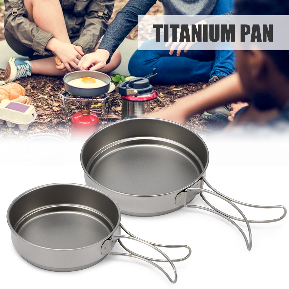 Titanium Frying Pan Ultralight Outdoor Skillet Griddle Camping Bowl Cookware Titanium Frying Pan Ultralight Outdoor Skillet Griddle Camping Bowl Cookware