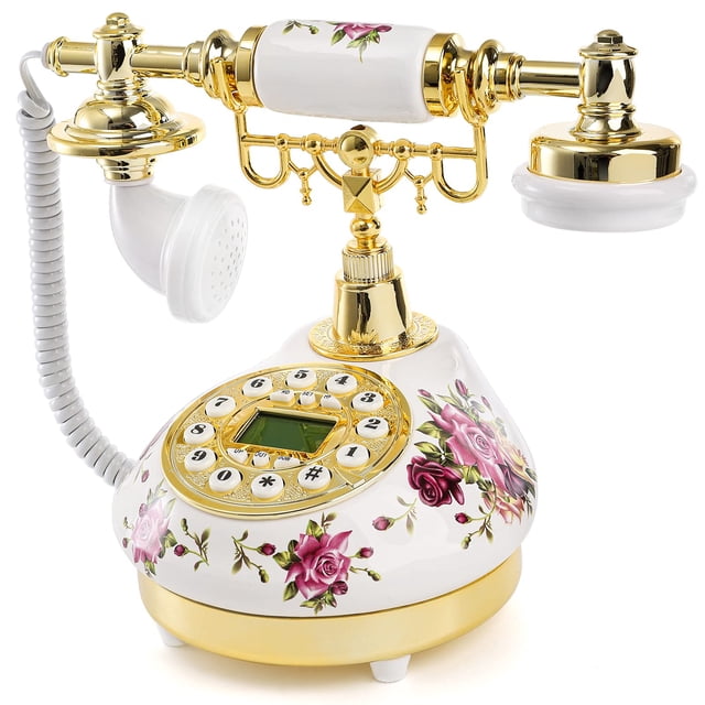 Teléfono vintage Cedilis de cerámica antigua retro con pantalla LCD para decoración del hogar