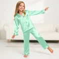 thumbnail image 5 of Hessimy Toddler Boys Girls Spring Summer 2Pcs Long Sleeve Button Pajamas Casual Set, Button Pjs Style,1-11 Years(Green,5-6 Years), 5 of 7