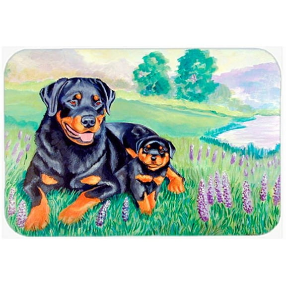 15 x 12 in. Rottweiler Glass Cutting Board - Large