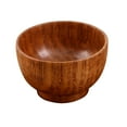 thumbnail image 2 of 2pcs Hand Made Wooden Bowl Broken-resistant Anti-impact without Plate for Kitchen Home Restaurant (Brown), 2 of 6