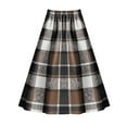 thumbnail image 6 of Roncen Women's Winter Warm Elastic Waist Wool Plaid A-Line Pleated Long Skirt, 6 of 7
