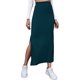 thumbnail image 1 of Falda midi básica de punto acanalado para mujer Azul turquesa XL Azul turquesa XL Xishao ropa, 1 of 2