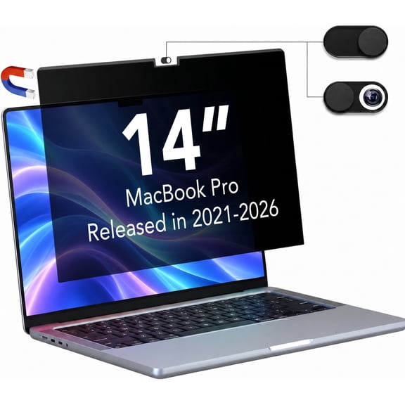 Magnetic Privacy Screen Protector Suitable for MacBook Pro 14 inch ( 2021-2026 ), Anti-Glare Blue Light Filter, Removable, for Laptop