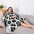 thumbnail image 5 of Oversized Wearable Blanket Hoodie,Black Leopard Pattern Sherpa Blanket Hoodie with Super Pockets,Super Warm Fuzzy Pullover for Women & Men, 5 of 6